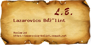 Lazarovics Bálint névjegykártya