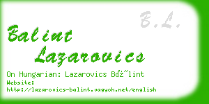 balint lazarovics business card